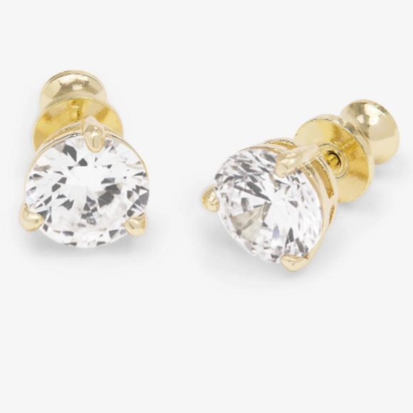Melinda Maria - Not Your Basic 8mm Studs - Gold|White Diamondettes - Picture 2 of 4